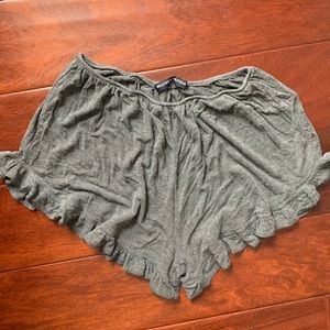 Brandy Melville Gray Ruffle Shorts